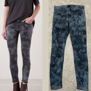 Mother Denim Looker Spontaneous Combustion Grey Tie Dye Skinny Jeans Women’s 26